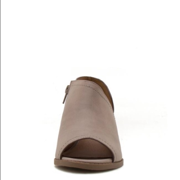 SOLD OUT - Taupe Peep Toe Side Cut Out Bootie - Picture 5 of 5